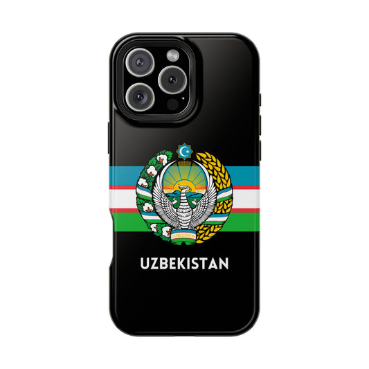 Uzbekistan Flag with Coat of Arms Phone Case