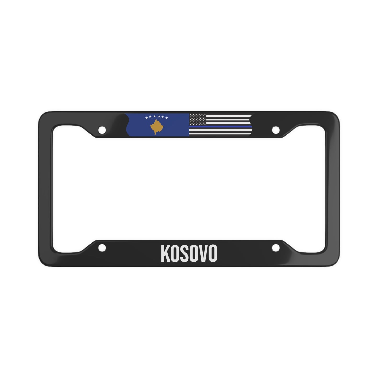 Kosovo Thin Blue Line Flag Car Frame