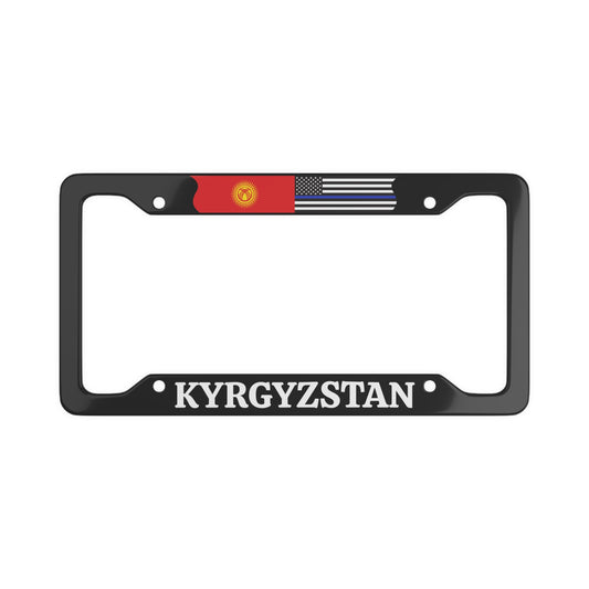 Kyrgyzstan New Flag / Thin Blue Line License Plate Frame