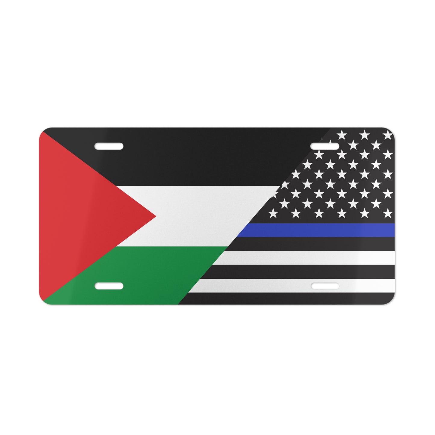 Palestine USA Police Flag Vanity Plate