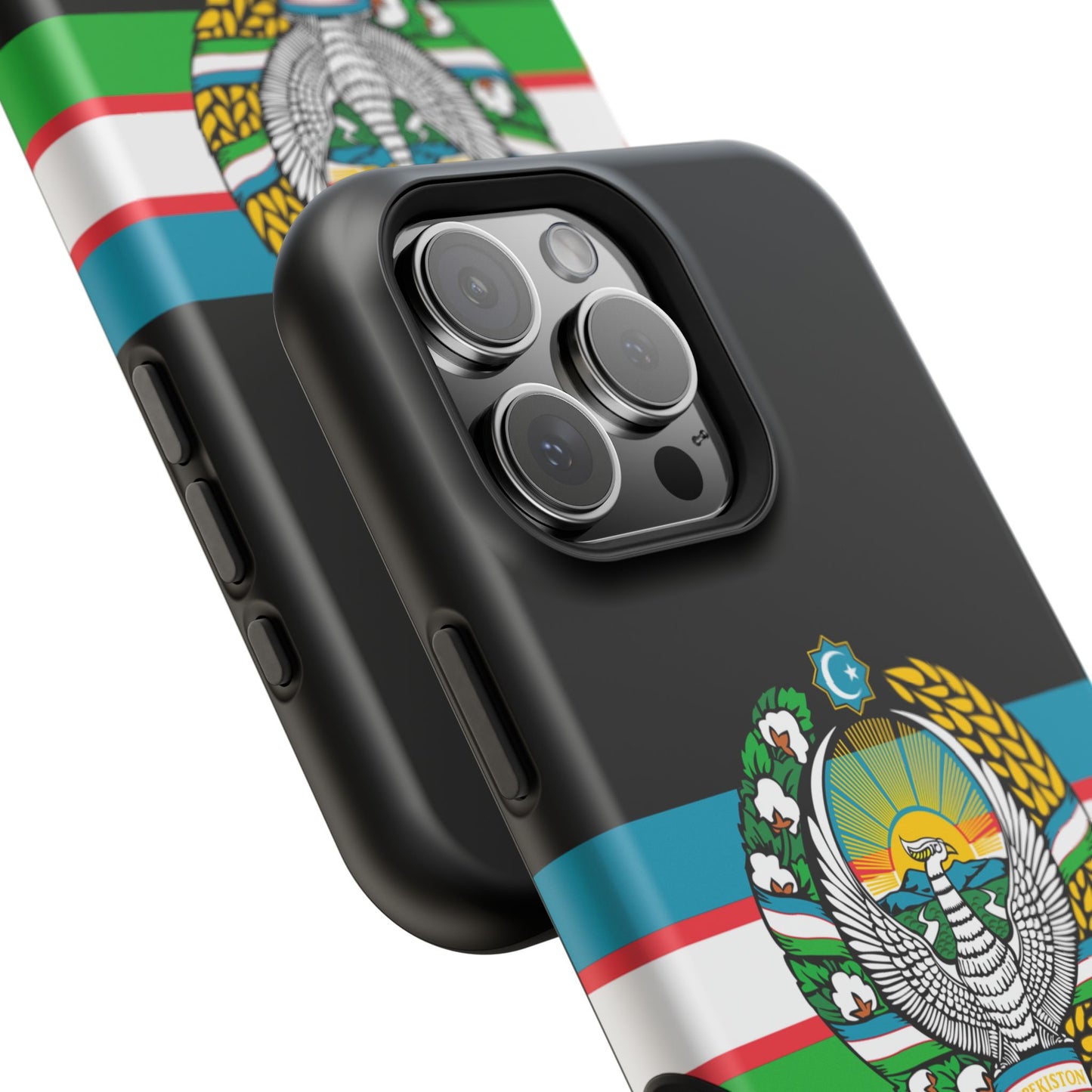 Uzbekistan Flag with Coat of Arms Phone Case