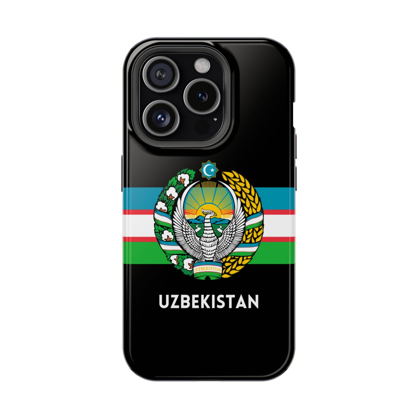 Uzbekistan Flag with Coat of Arms Phone Case