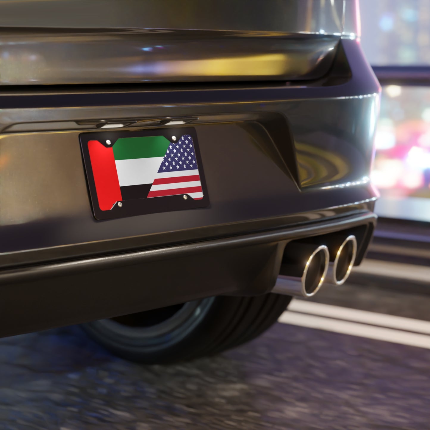 UAE USA Flag Vanity Plate