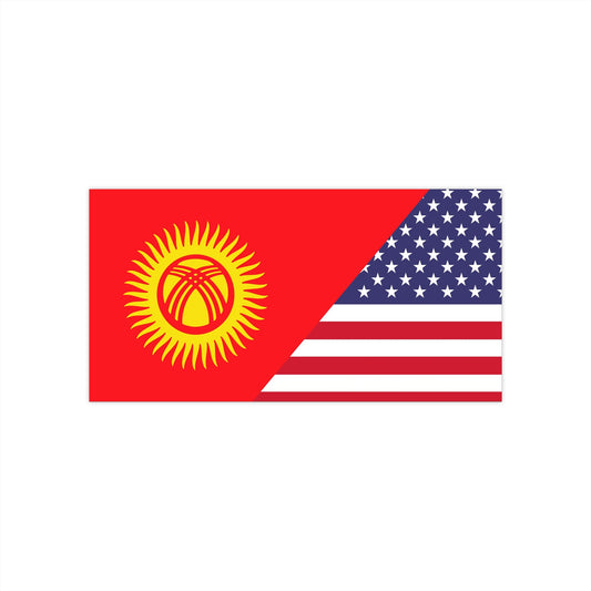 Kyrgyz American Flag Bumper Stickers