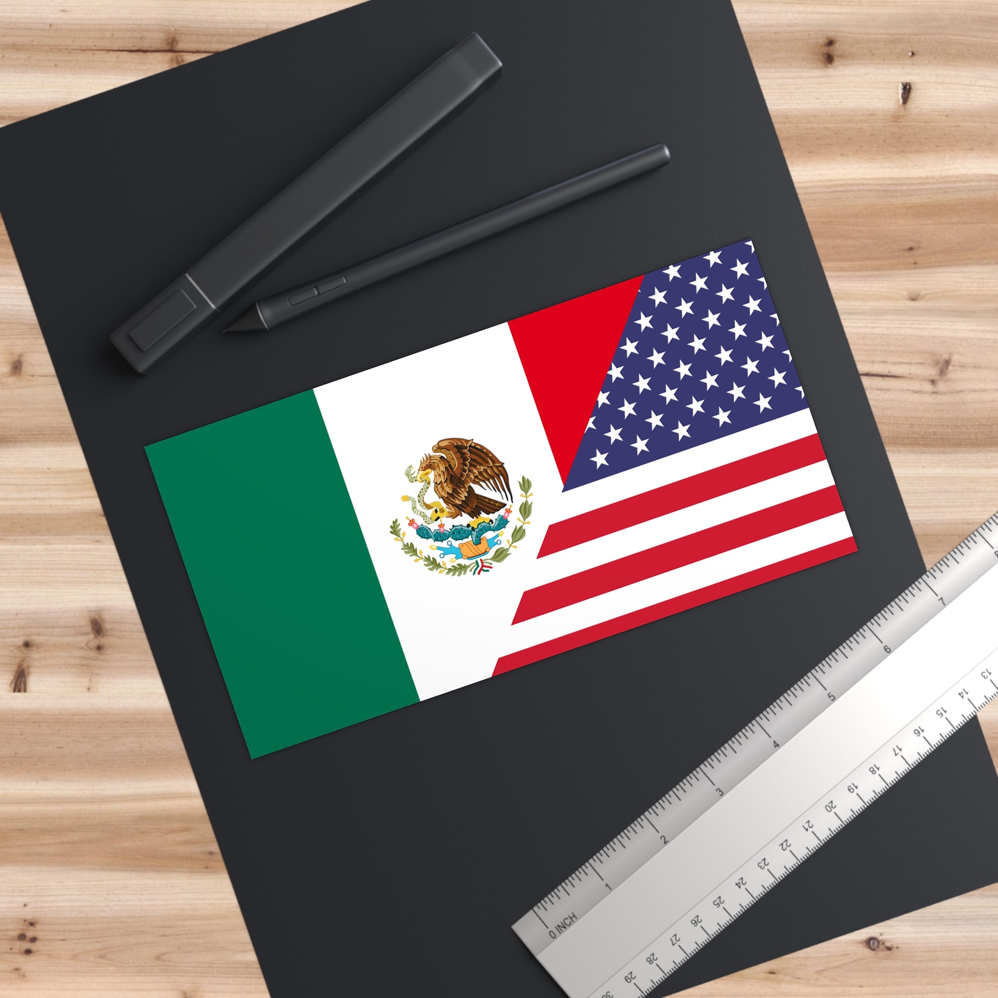 MEX/USA Flag Bumper Sticker