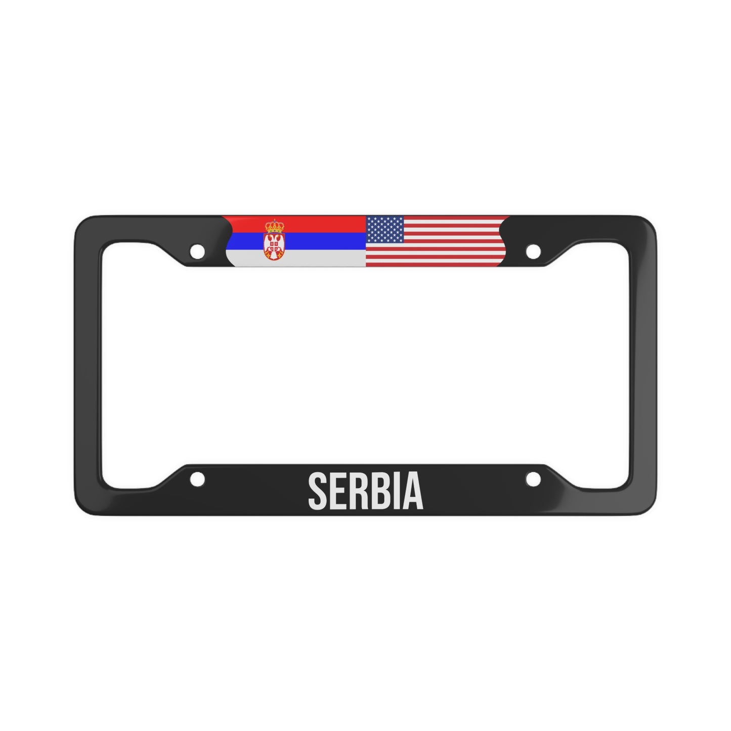 Serbia USA Flag Car Frame