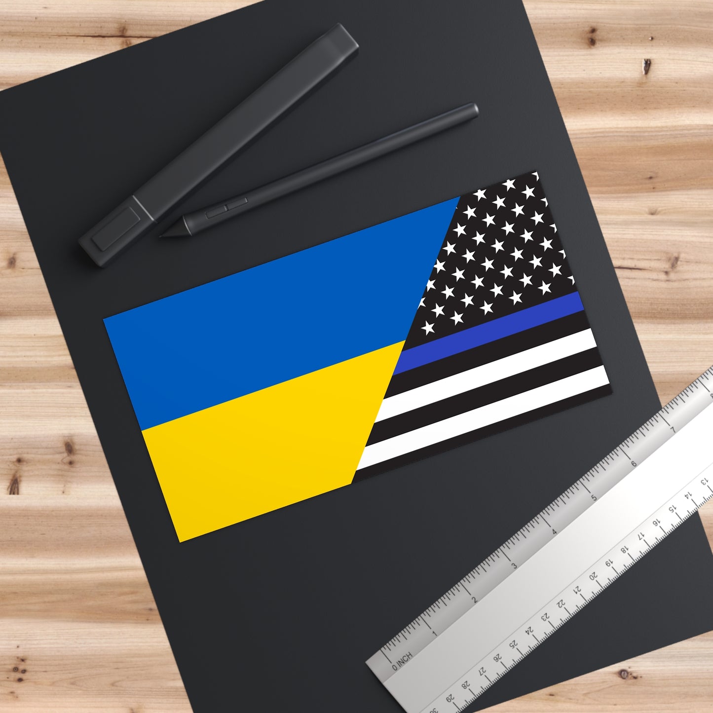 Ukrainians Support US Police Flag Bumper Stickers