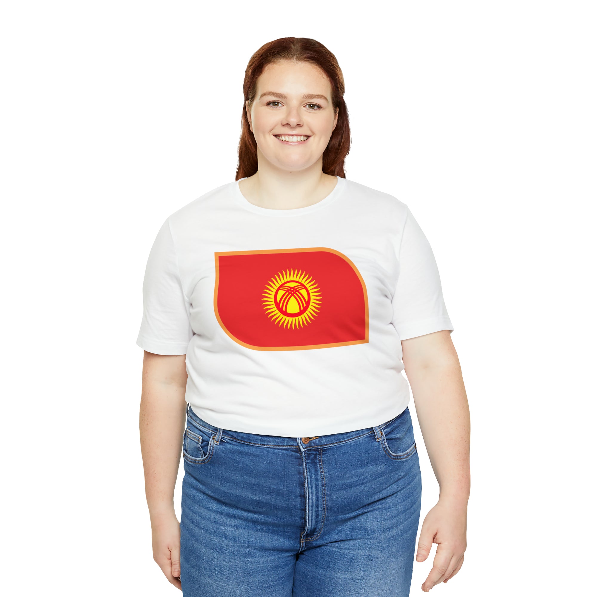 Emblem Kyrgyzstan Flag Unisex Jersey Short Sleeve Tee