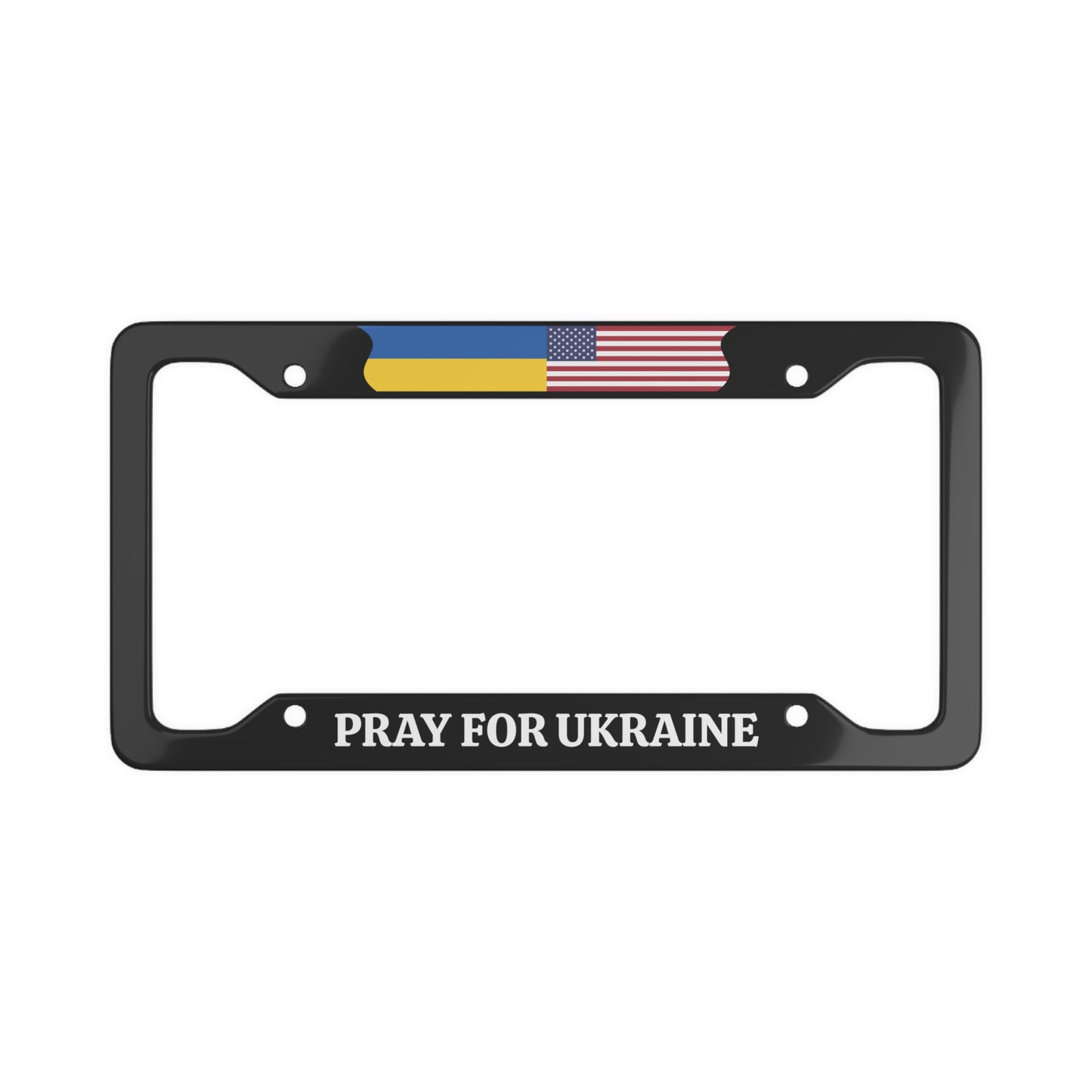 PRAY FOR UKRAINE with flag License Plate Frame