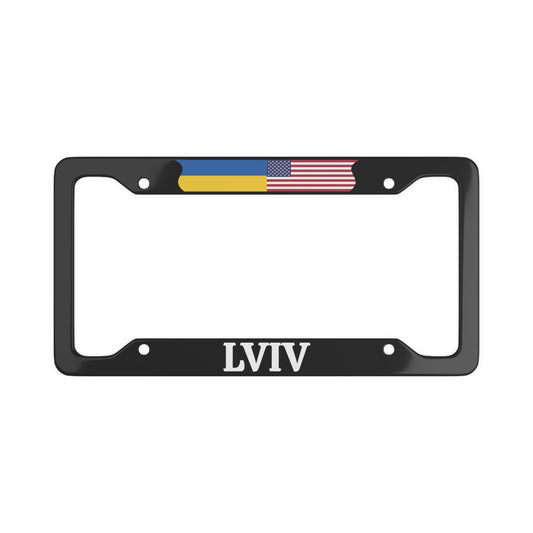 LVIV with flag License Plate Frame