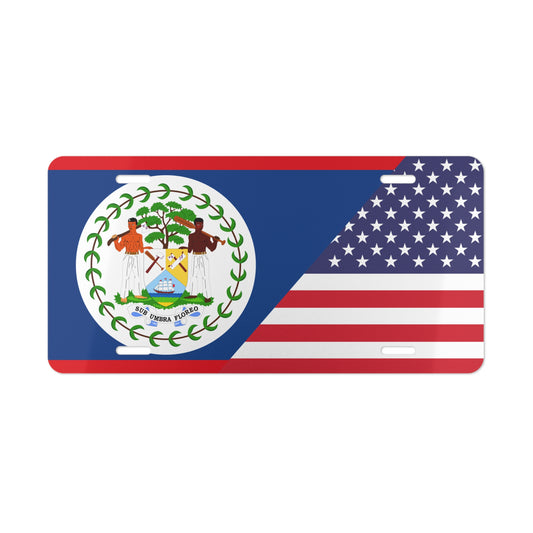 Belize USA Flag Vanity Plate