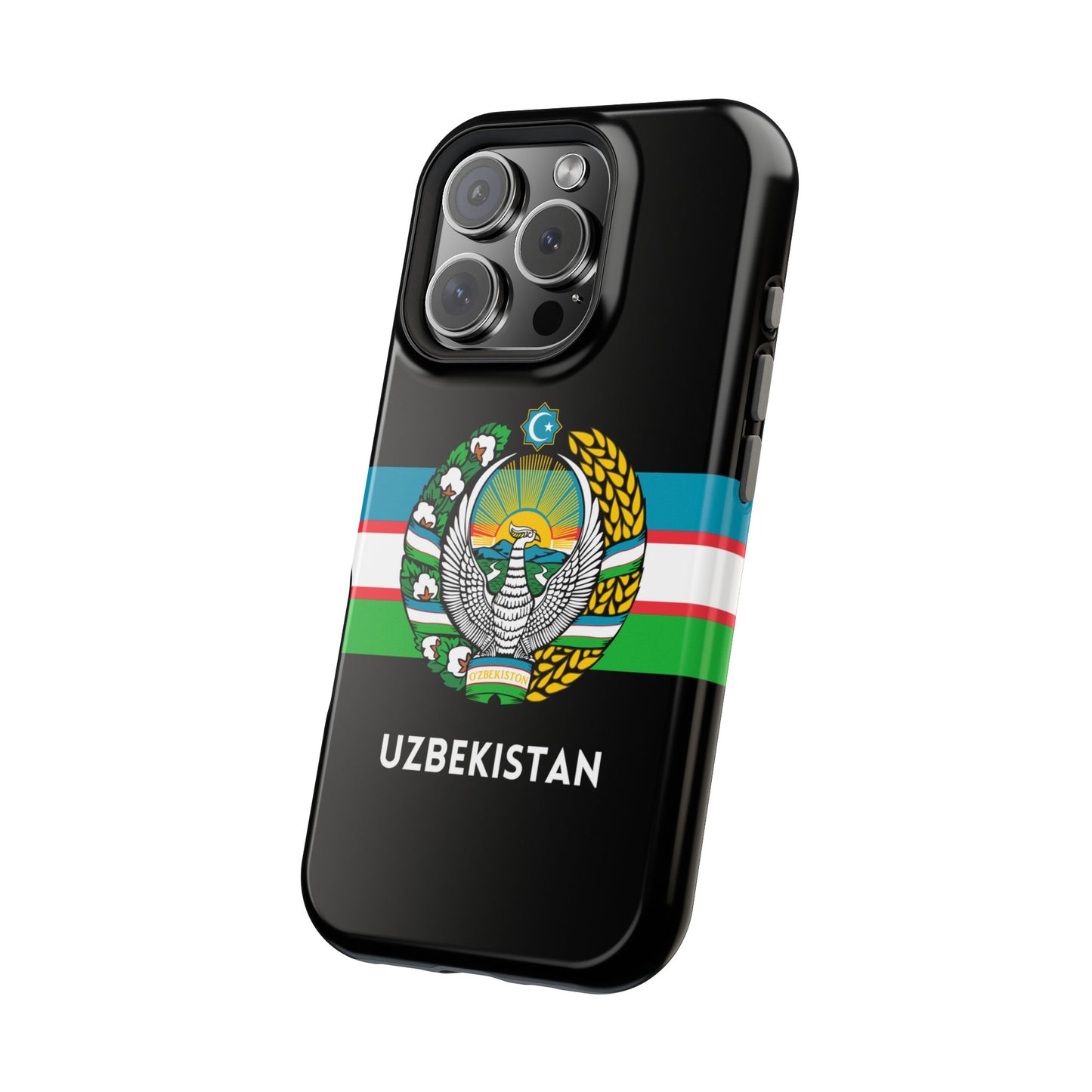 Uzbekistan Flag with Coat of Arms Phone Case