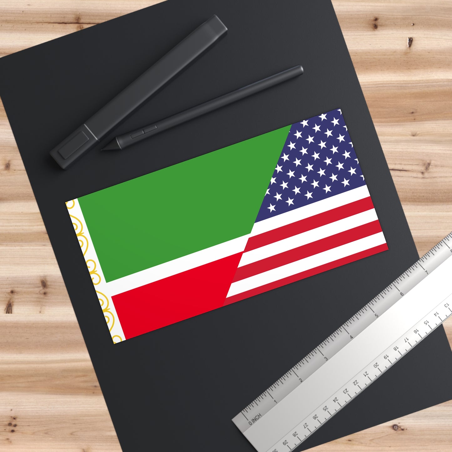 Chechen American Flag Bumper Sticker