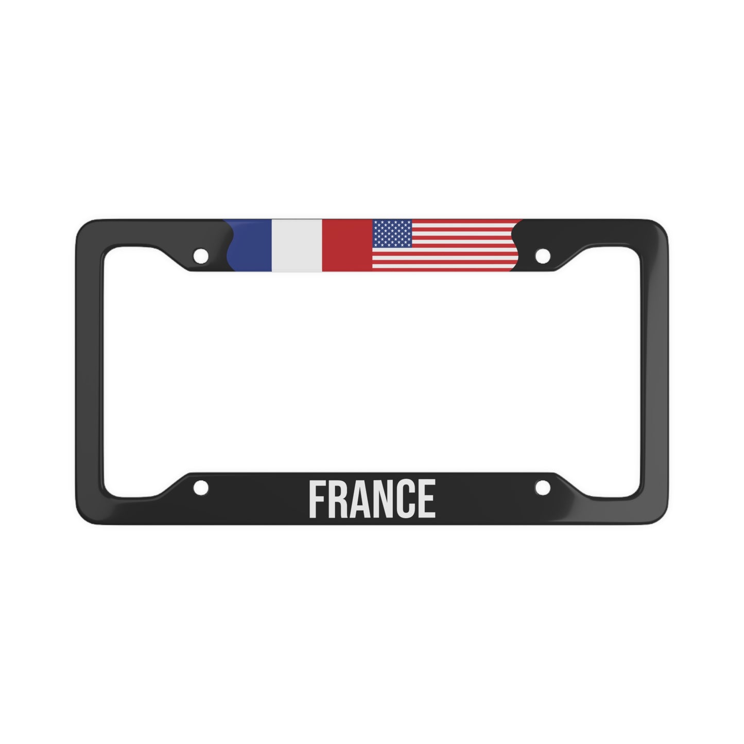 France USA Flag Car Plate Frame