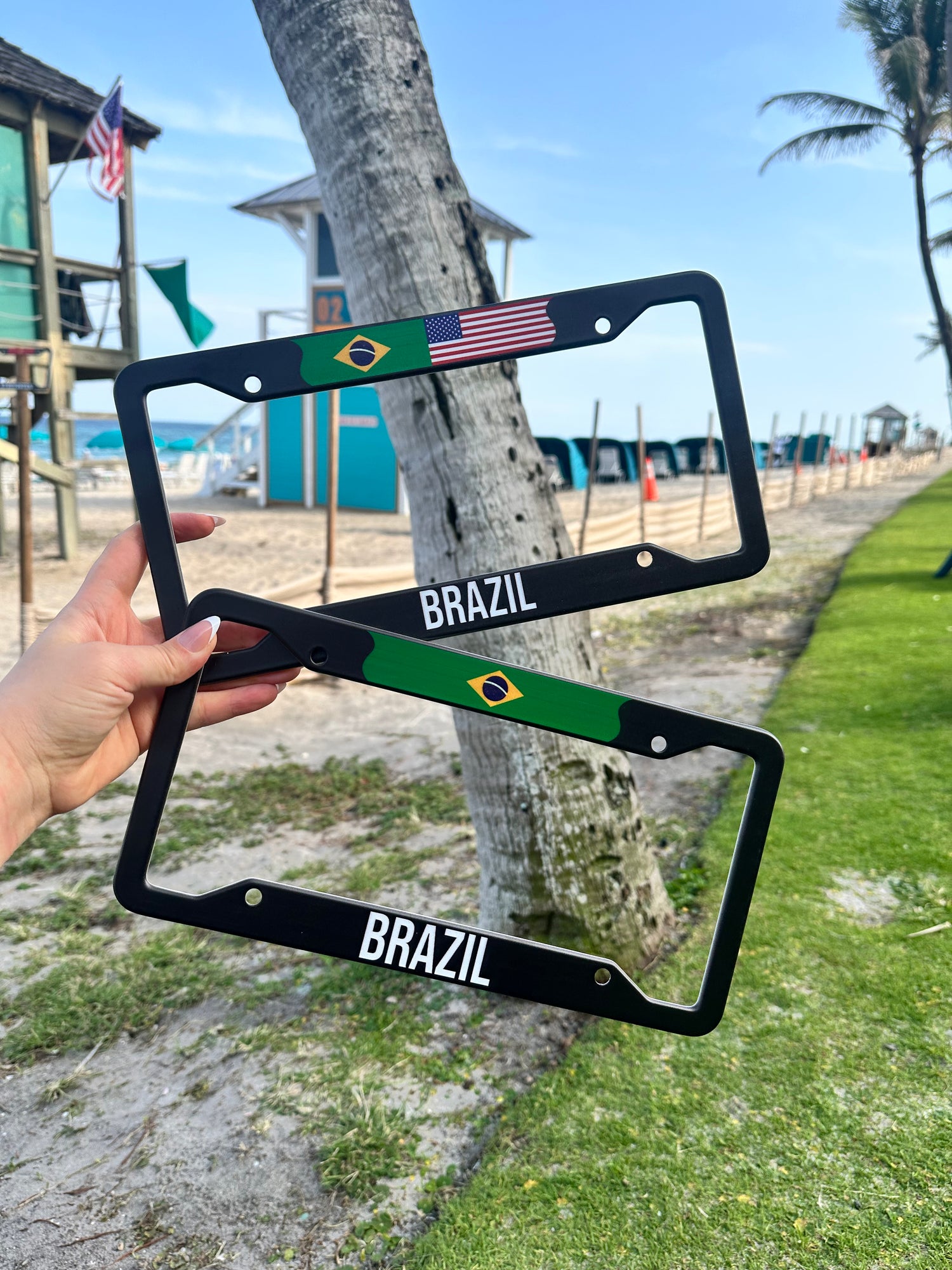 brazil flag license car plate