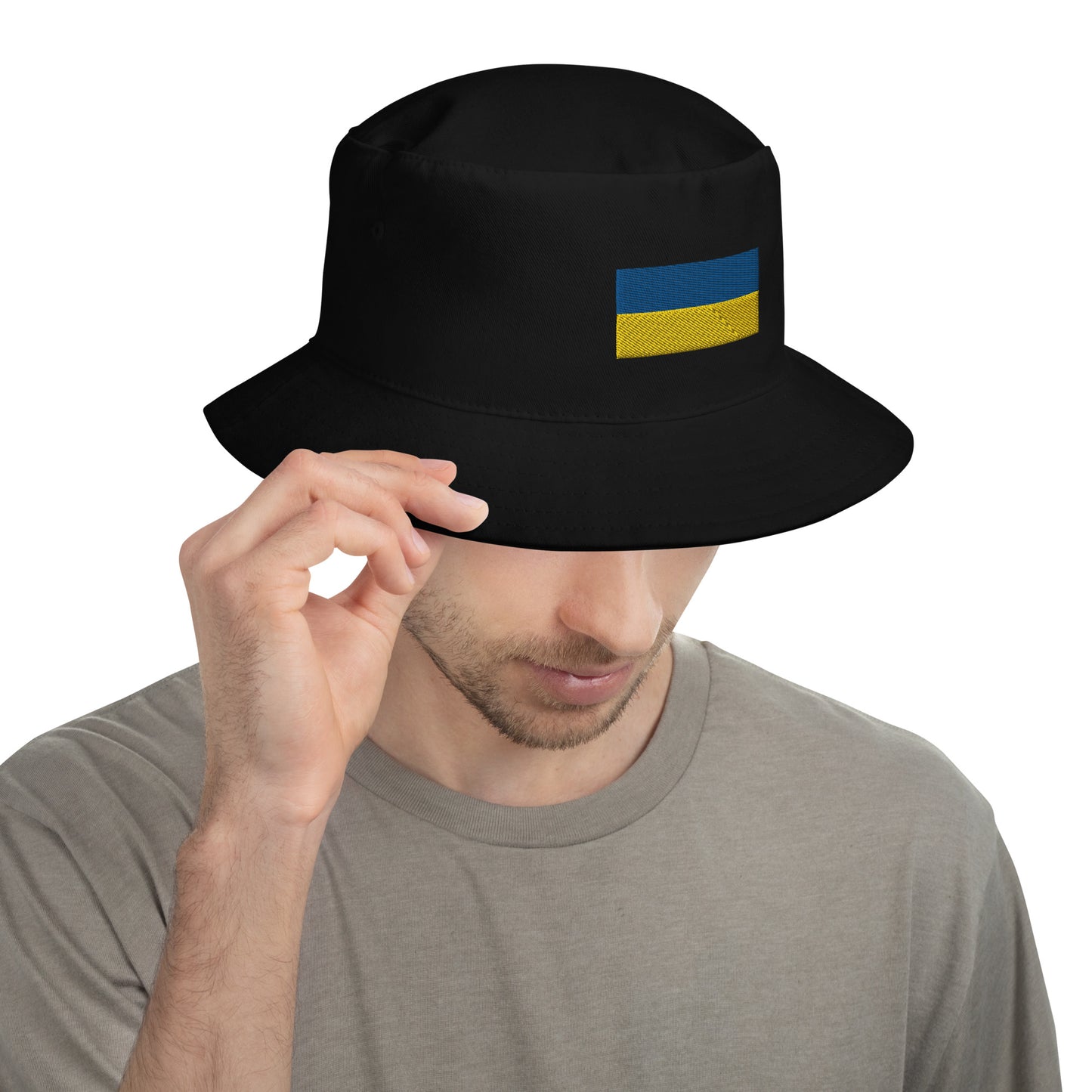 Ukrainian Flag Embroidery Bucket Hat