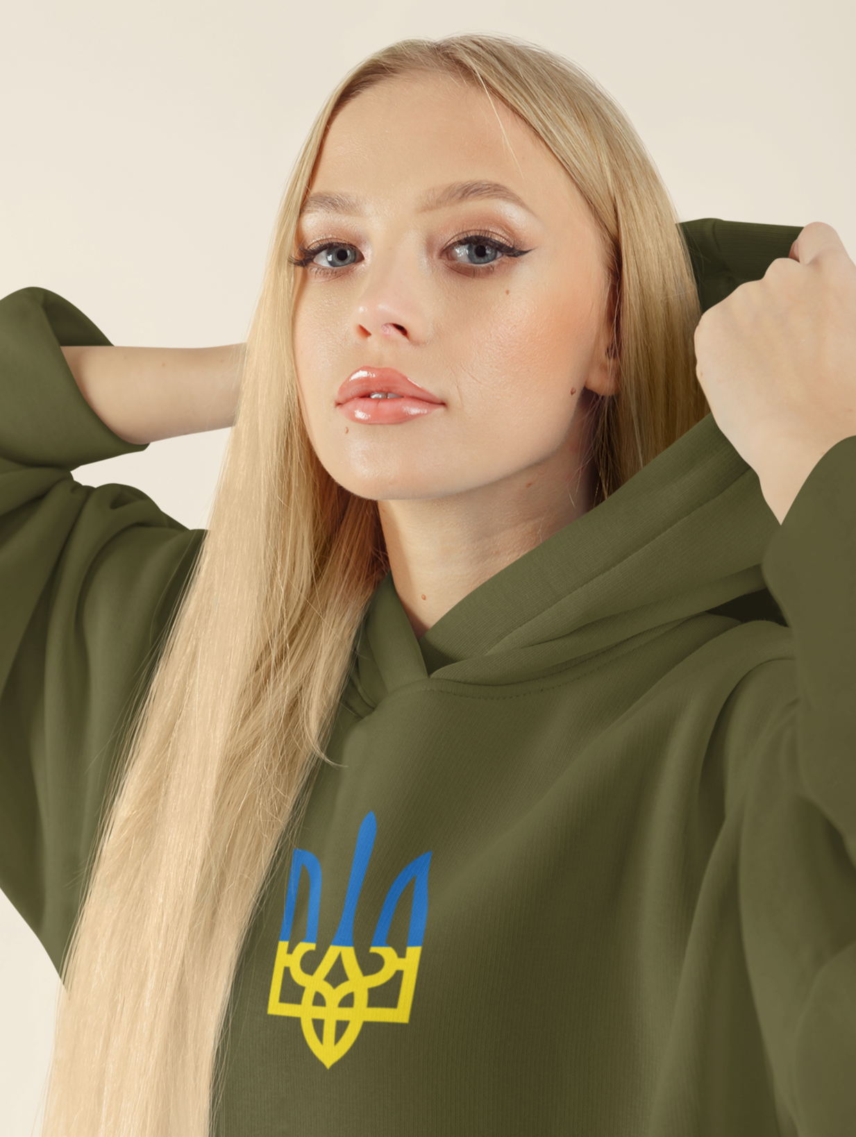 Ukrainian hoodie with a tryzub symbol