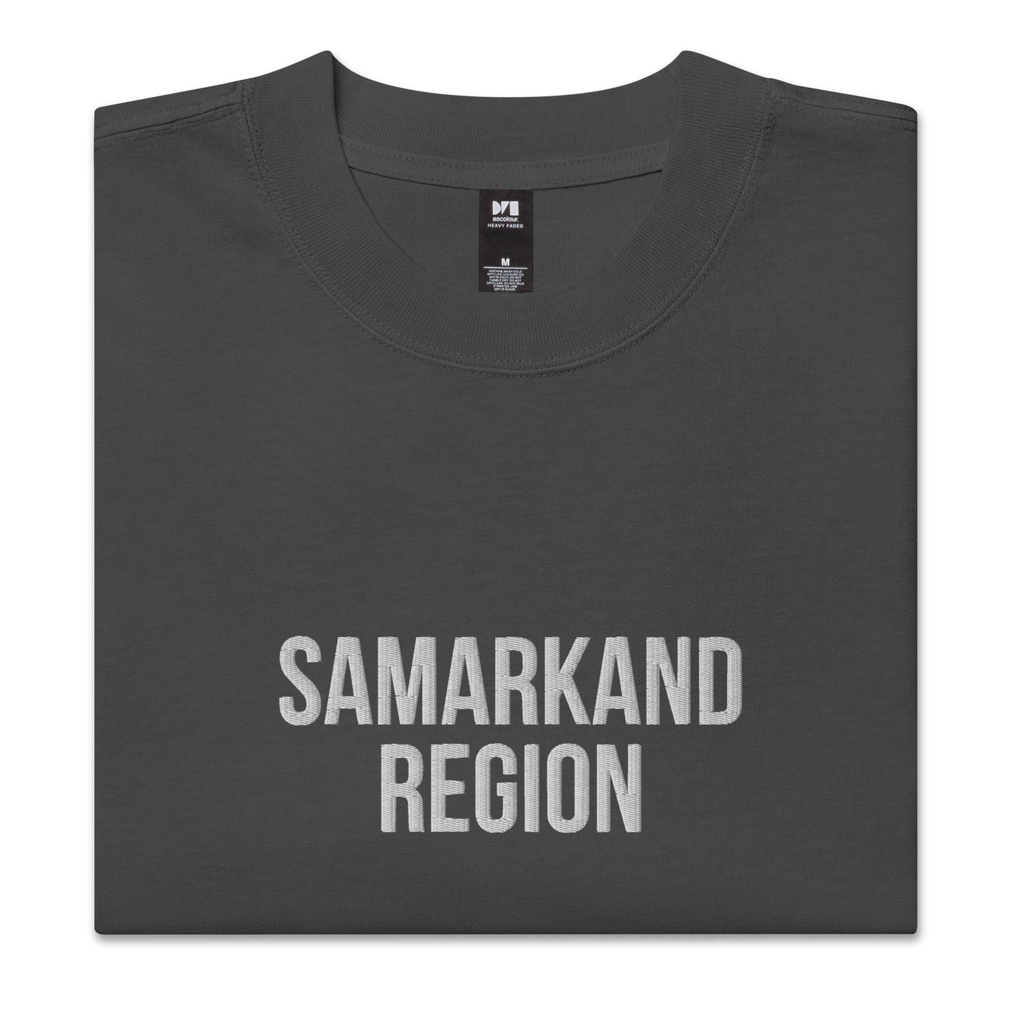 Samarkand Region UZB Embroidered Oversized faded t-shirt