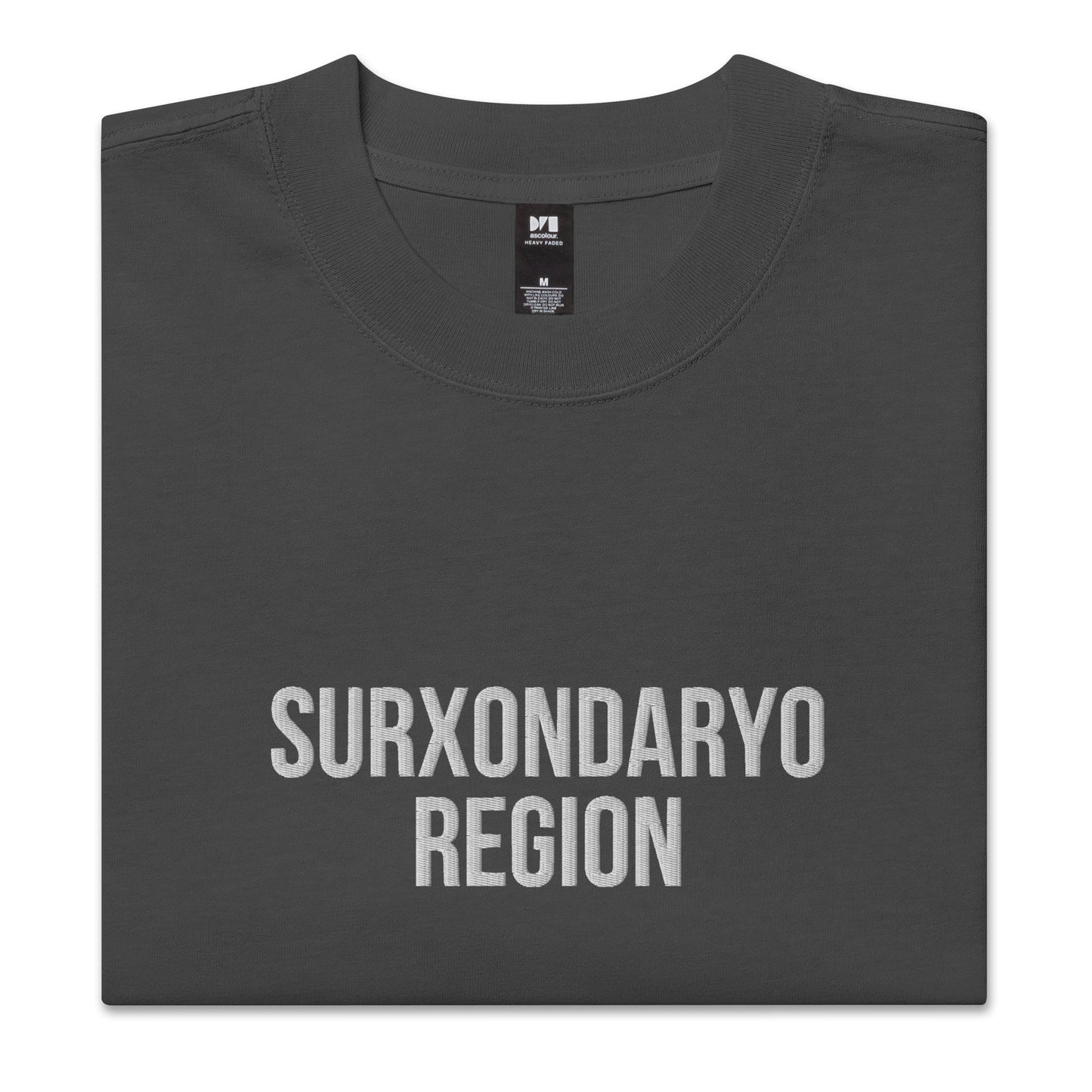 Surxondaryo Region UZ Embroidered Oversized faded t-shirt