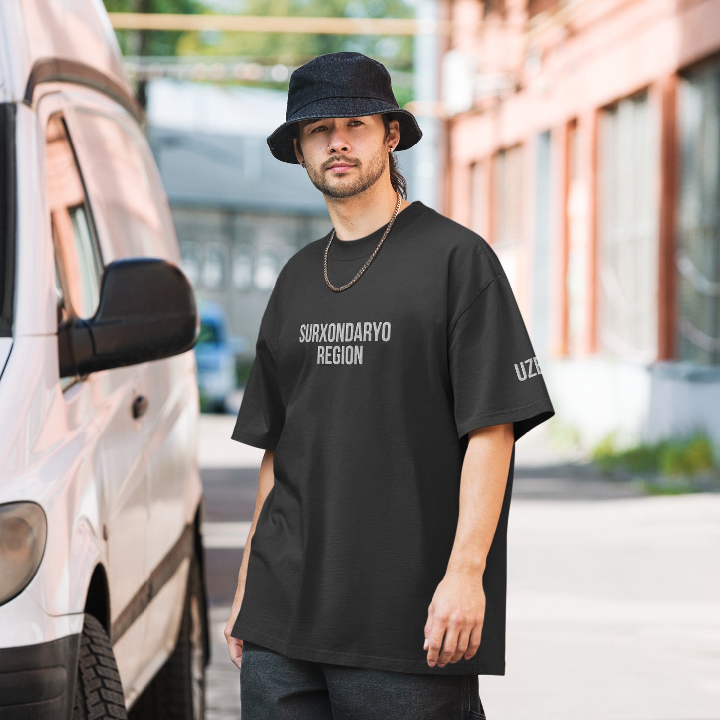 Surxondaryo Region UZ Embroidered Oversized faded t-shirt