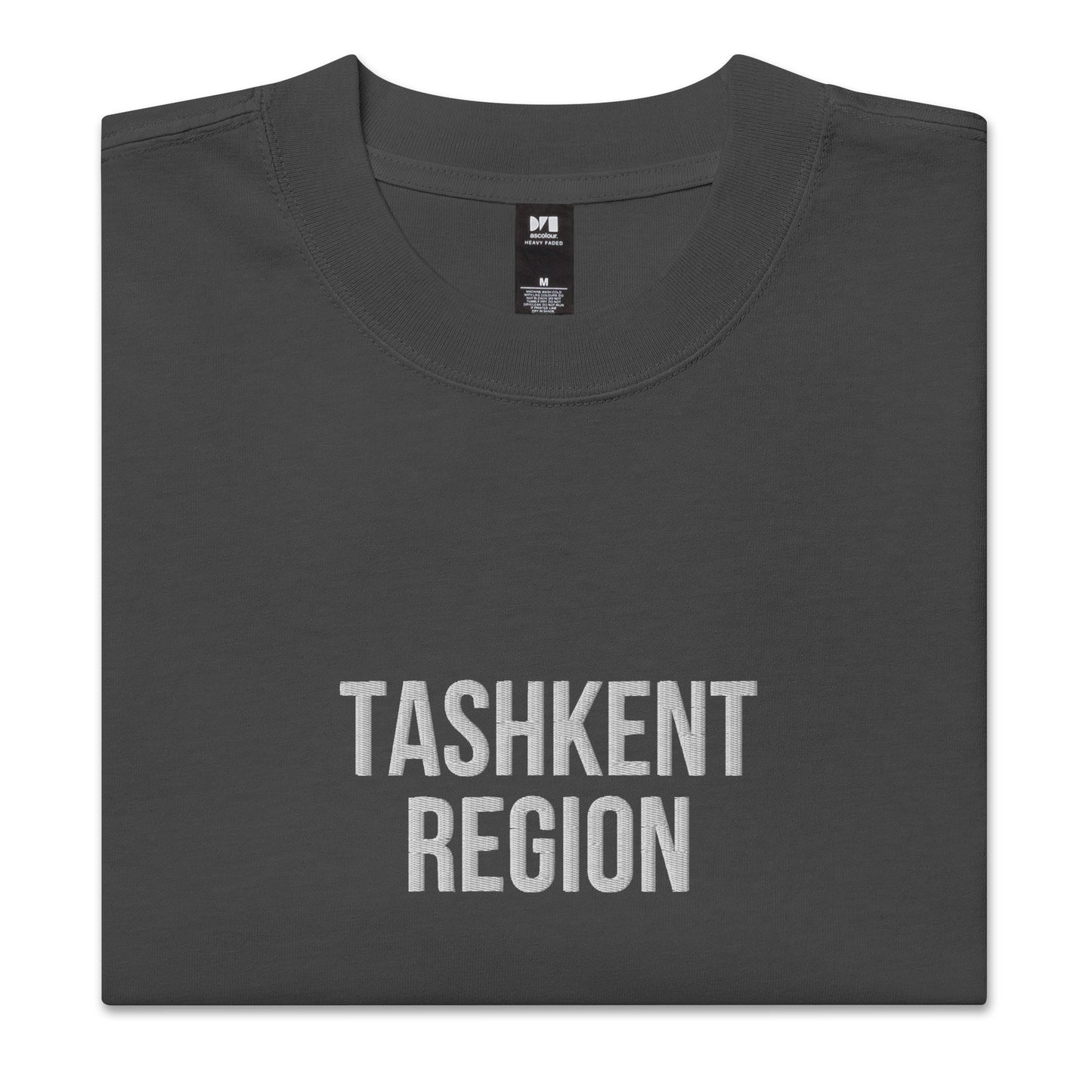 Tashkent Region UZB Embroidered Oversized faded t-shirt