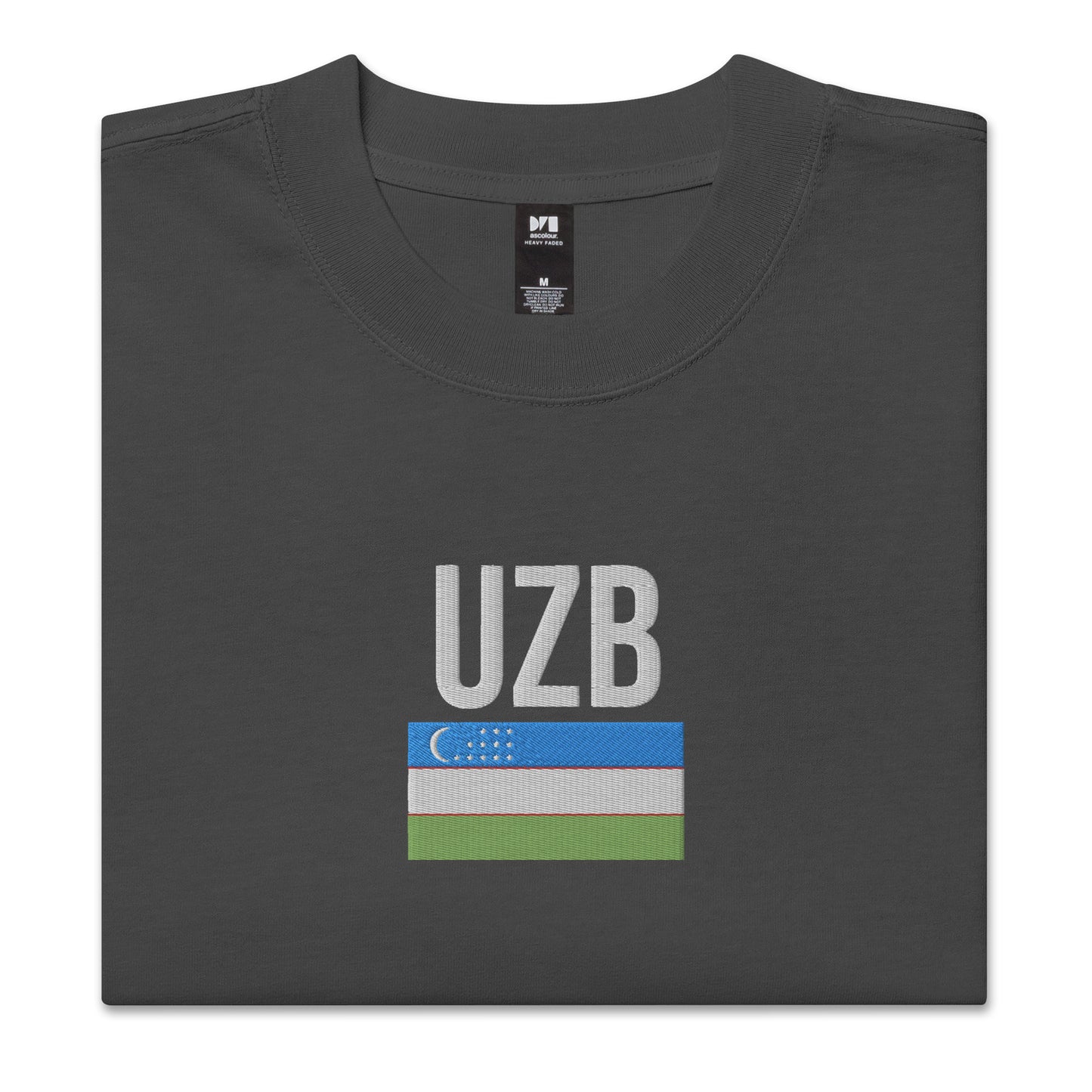 UZB Flag Side Emroidered Oversized T-shirt