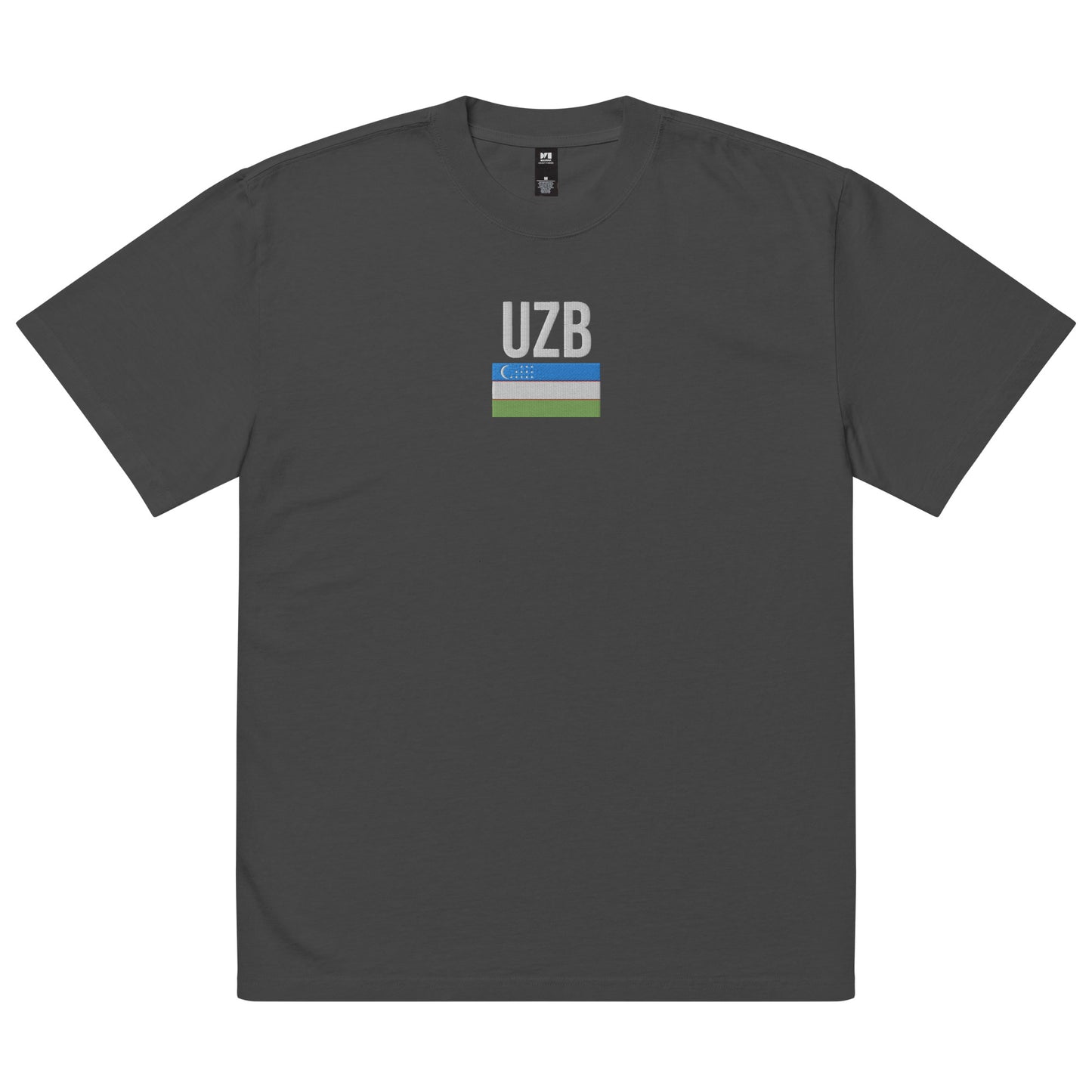 UZB Flag Side Emroidered Oversized T-shirt