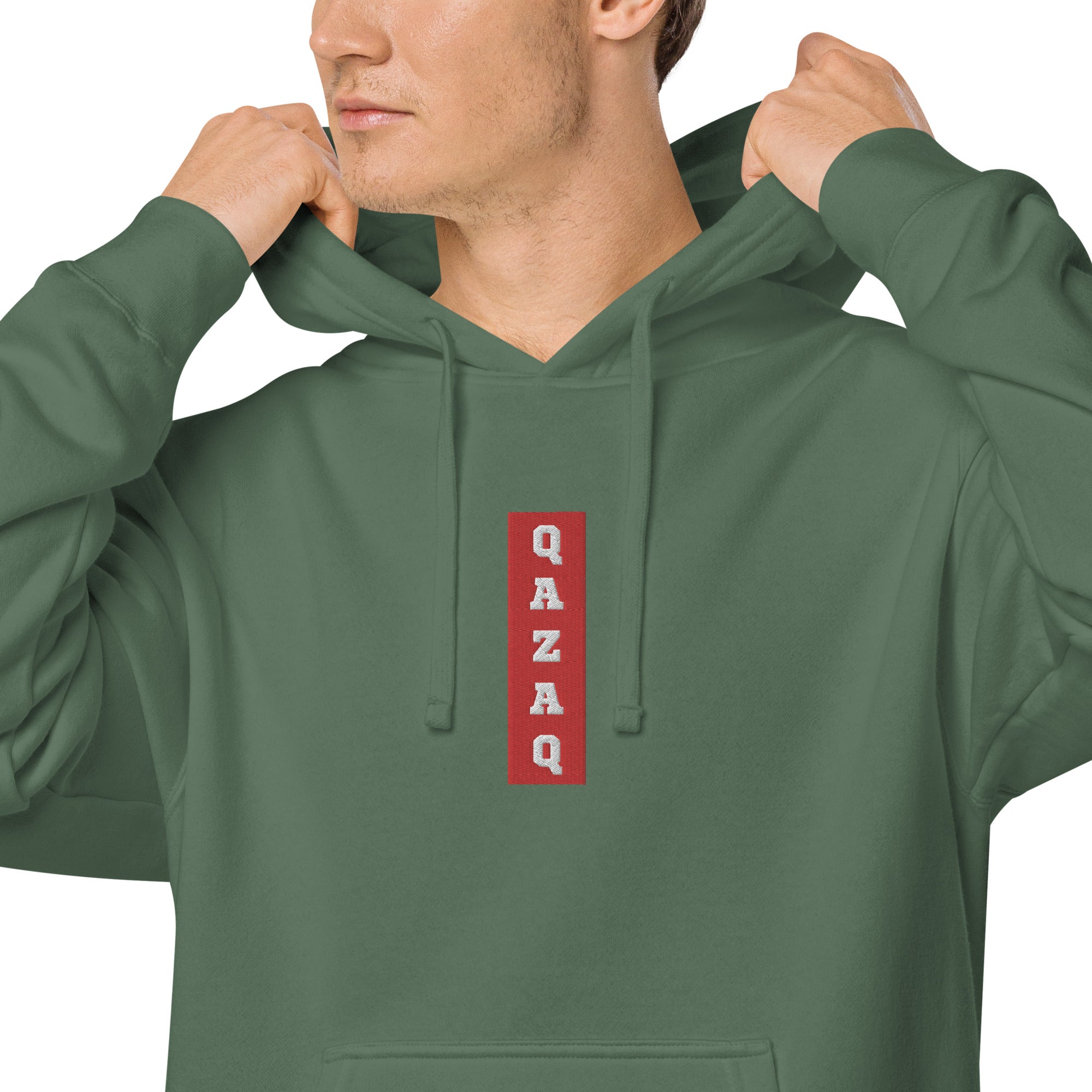 Qazaq EMB Premium Unisex pigment-dyed hoodie