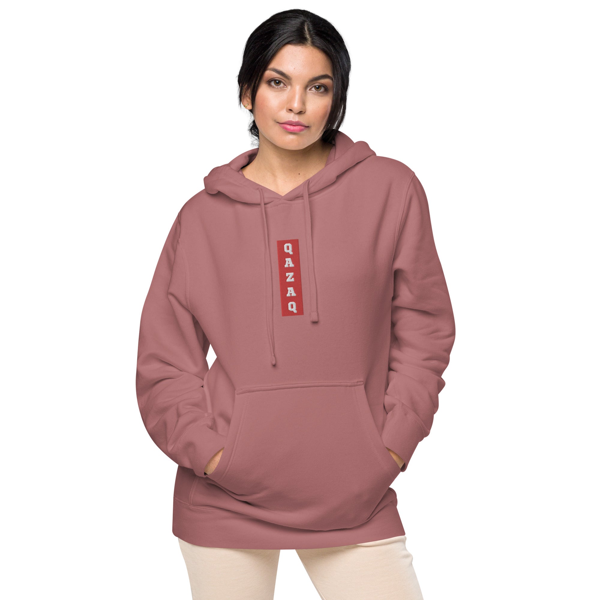 Qazaq EMB Premium Unisex pigment-dyed hoodie