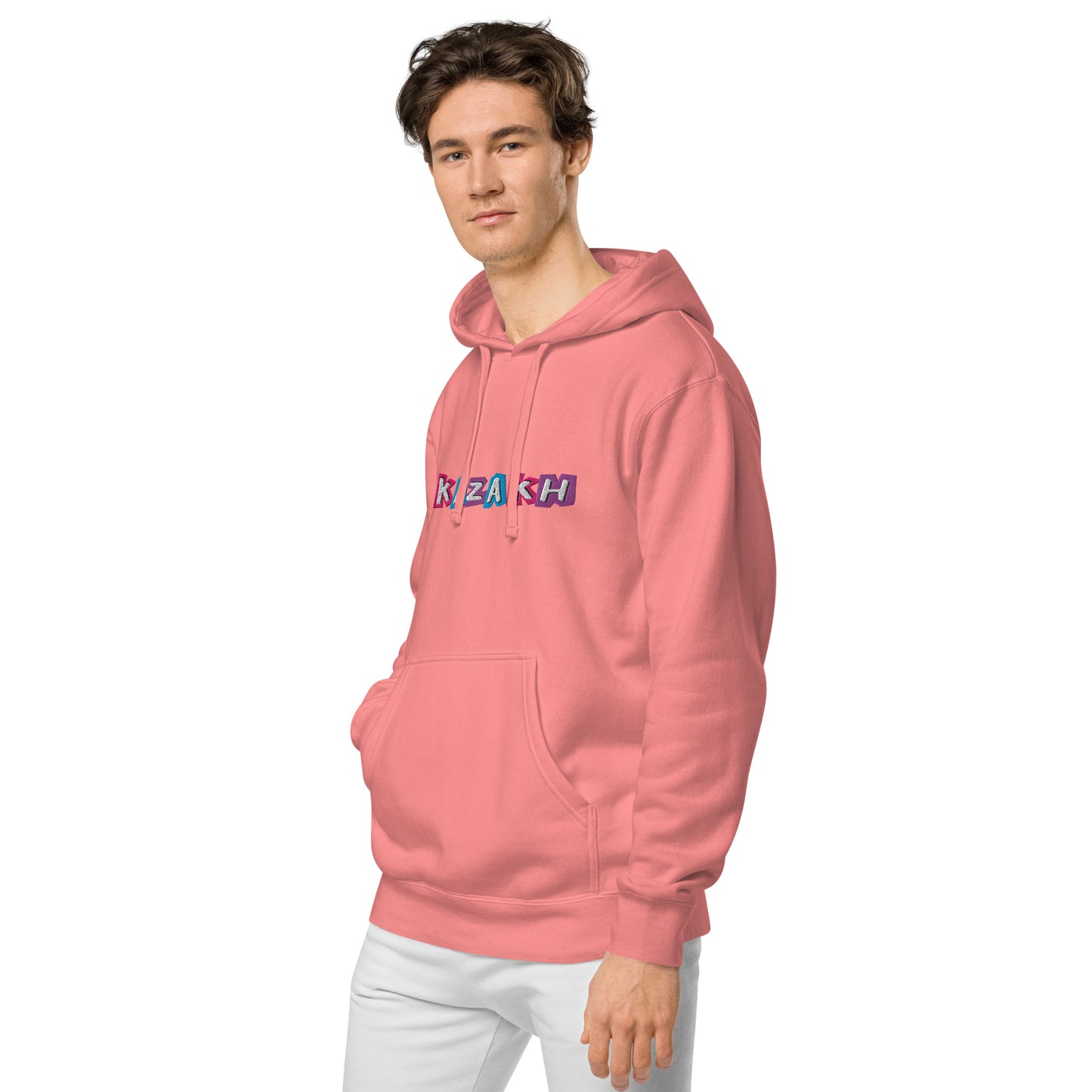 Kazakh Cutout EMB Premium Unisex pigment-dyed hoodie