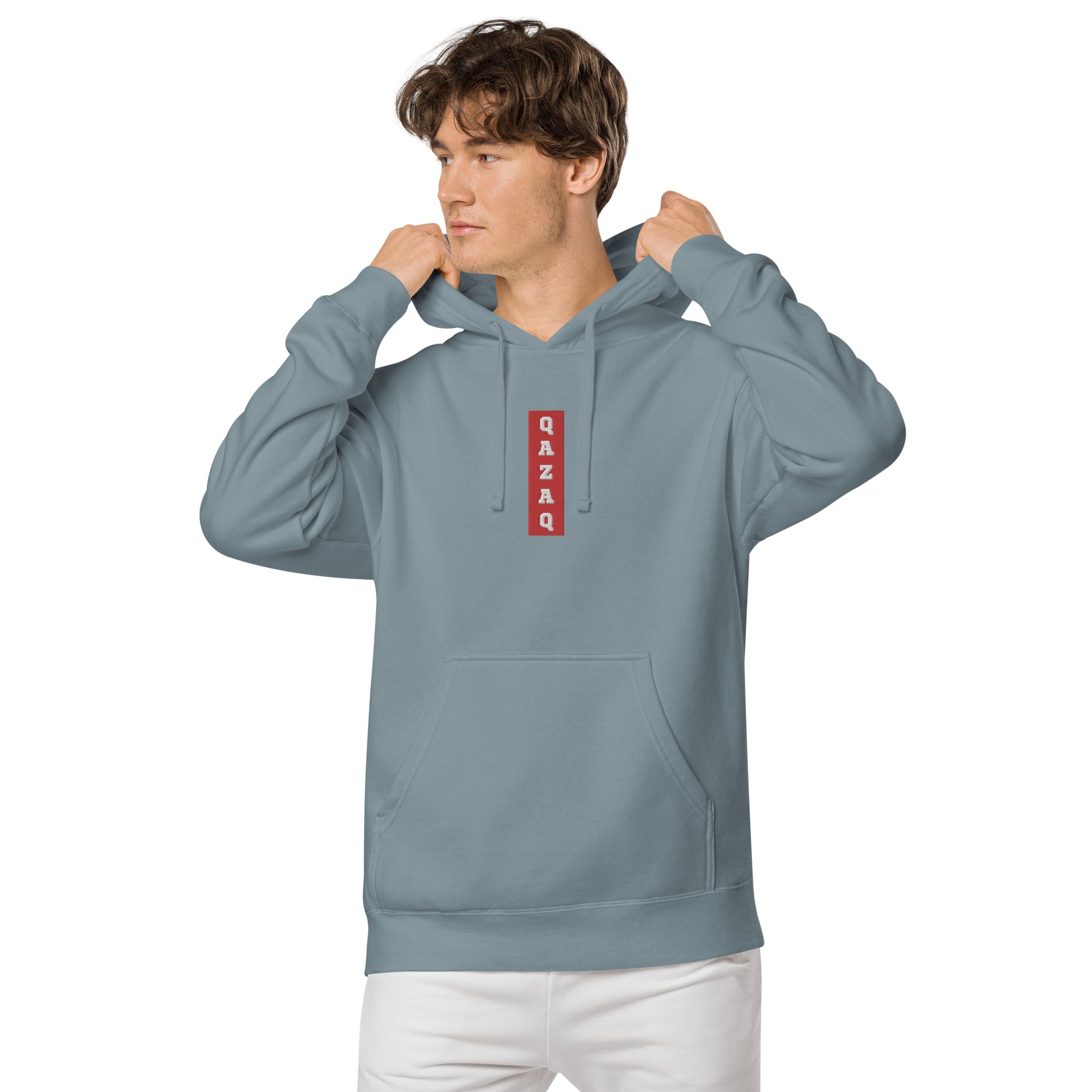 Qazaq EMB Premium Unisex pigment-dyed hoodie