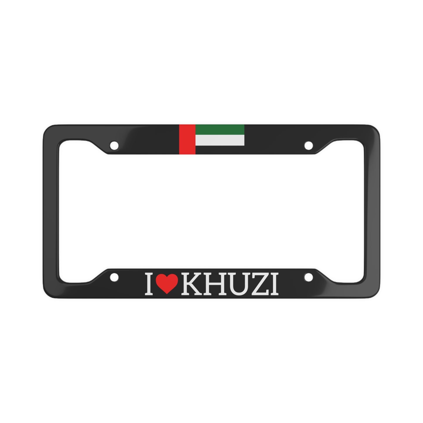 I LOVE KHUZI with flag License Plate Frame