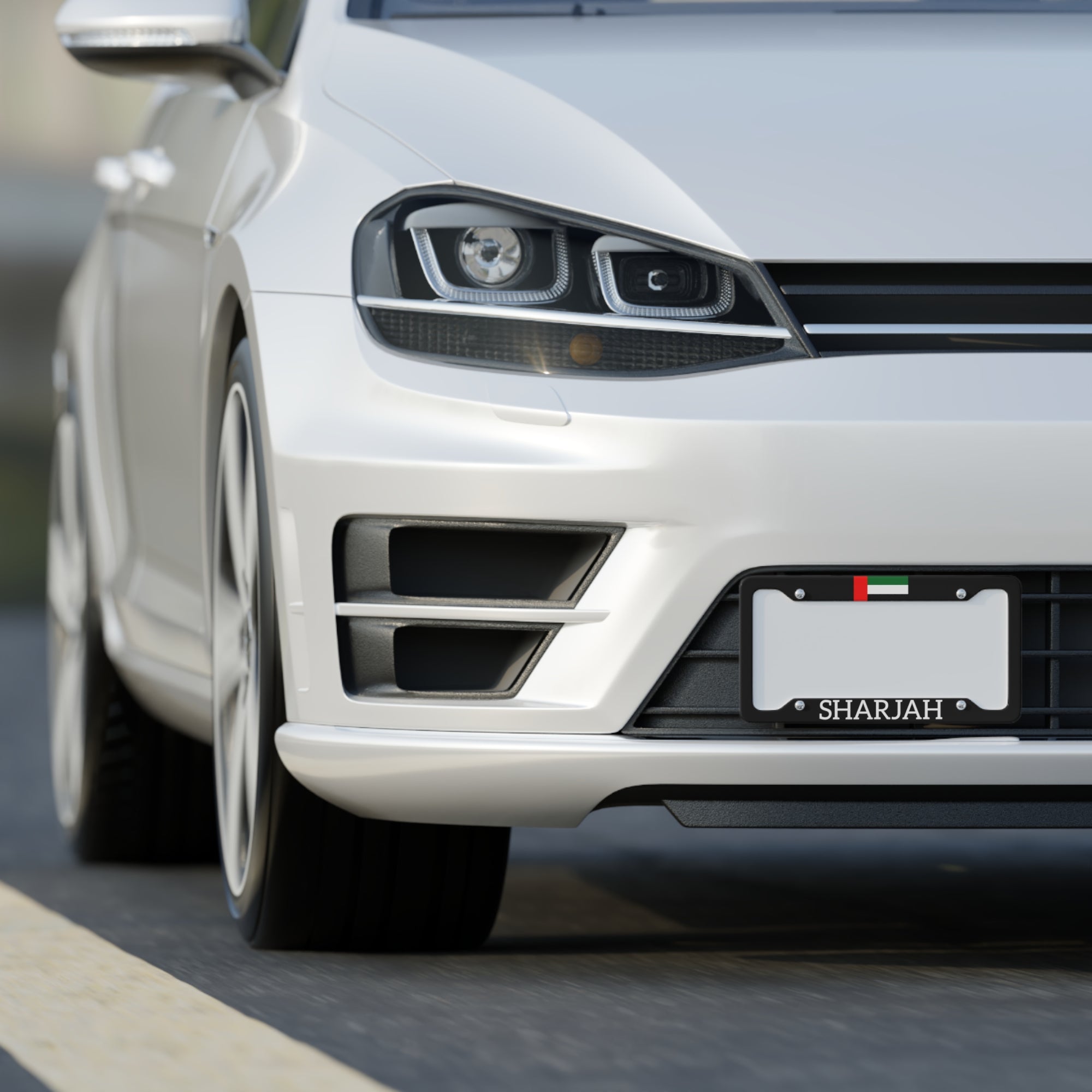 SHARJAH with flag License Plate Frame