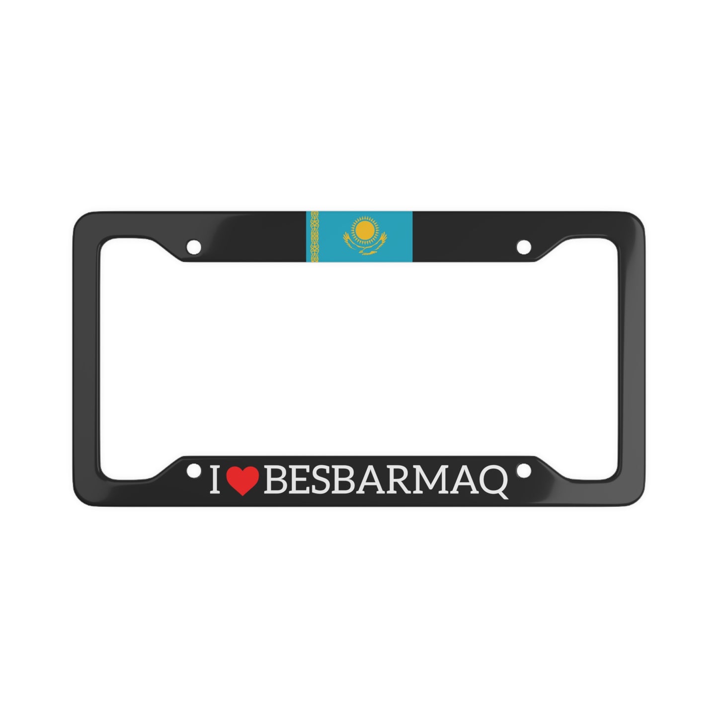 I LOVE BESBARMAQ with flag License Plate Frame