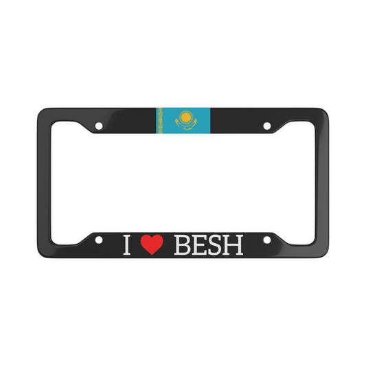 I LOVE BESH with flag License Plate Frame