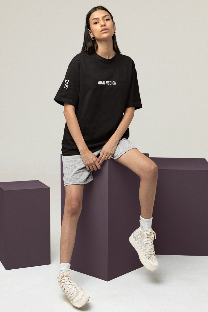 Abai Region KZ 18 Embroidered Oversized T-shirt - Cultics