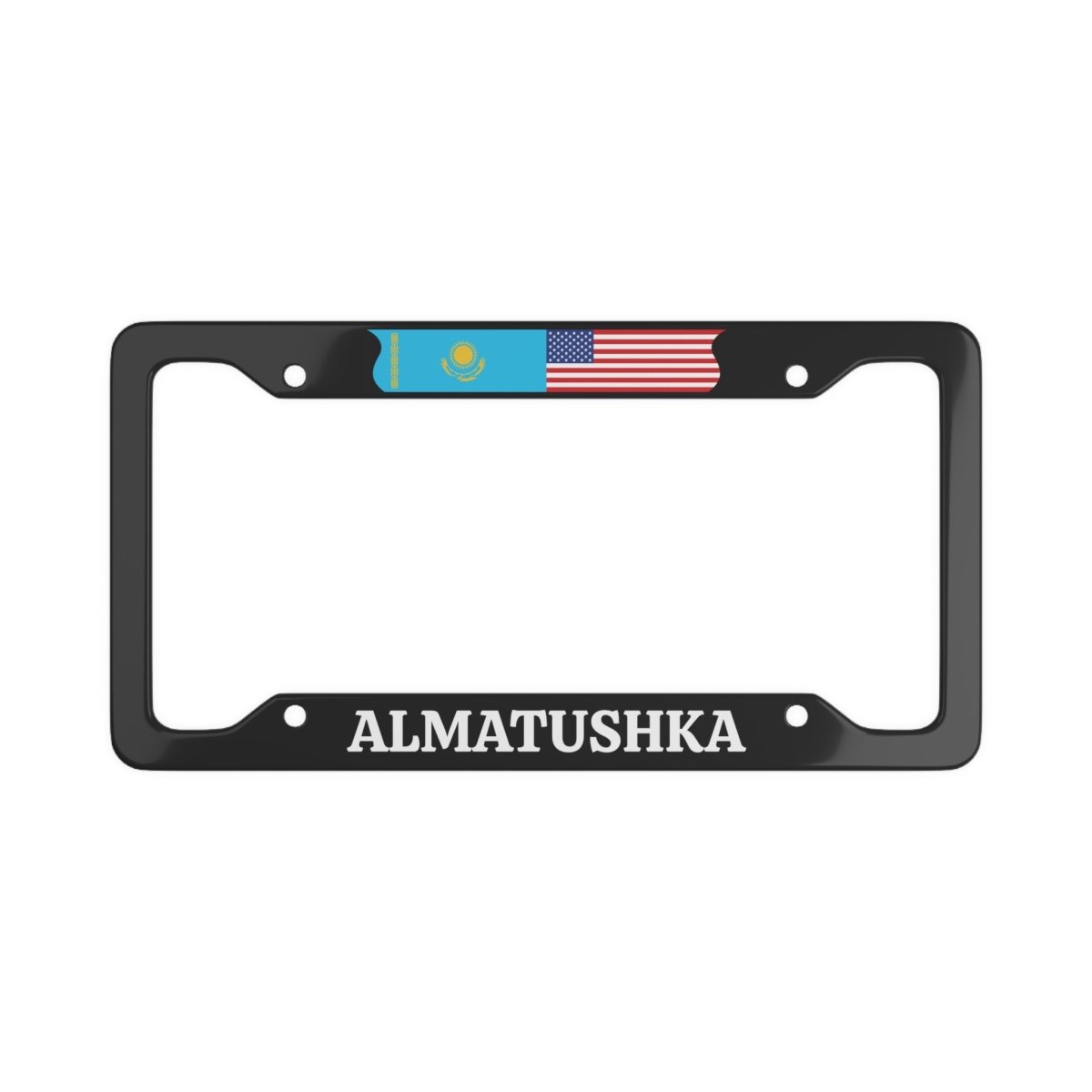 Almatushka with flag License Plate Frame - Cultics