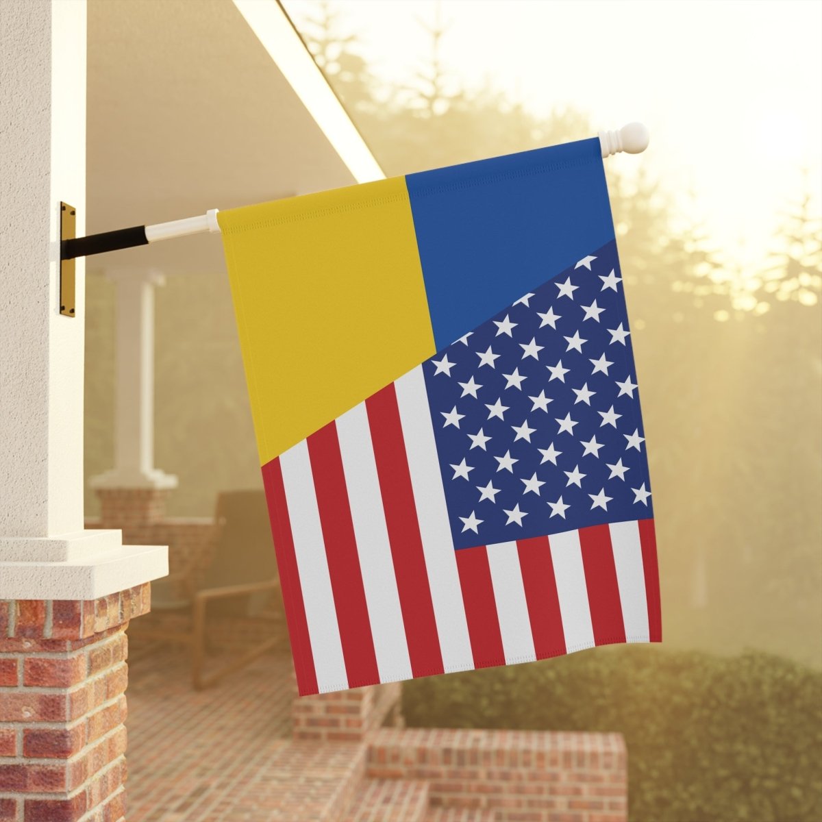 Americans support Ukraine Flag Garden & House Banner - Cultics