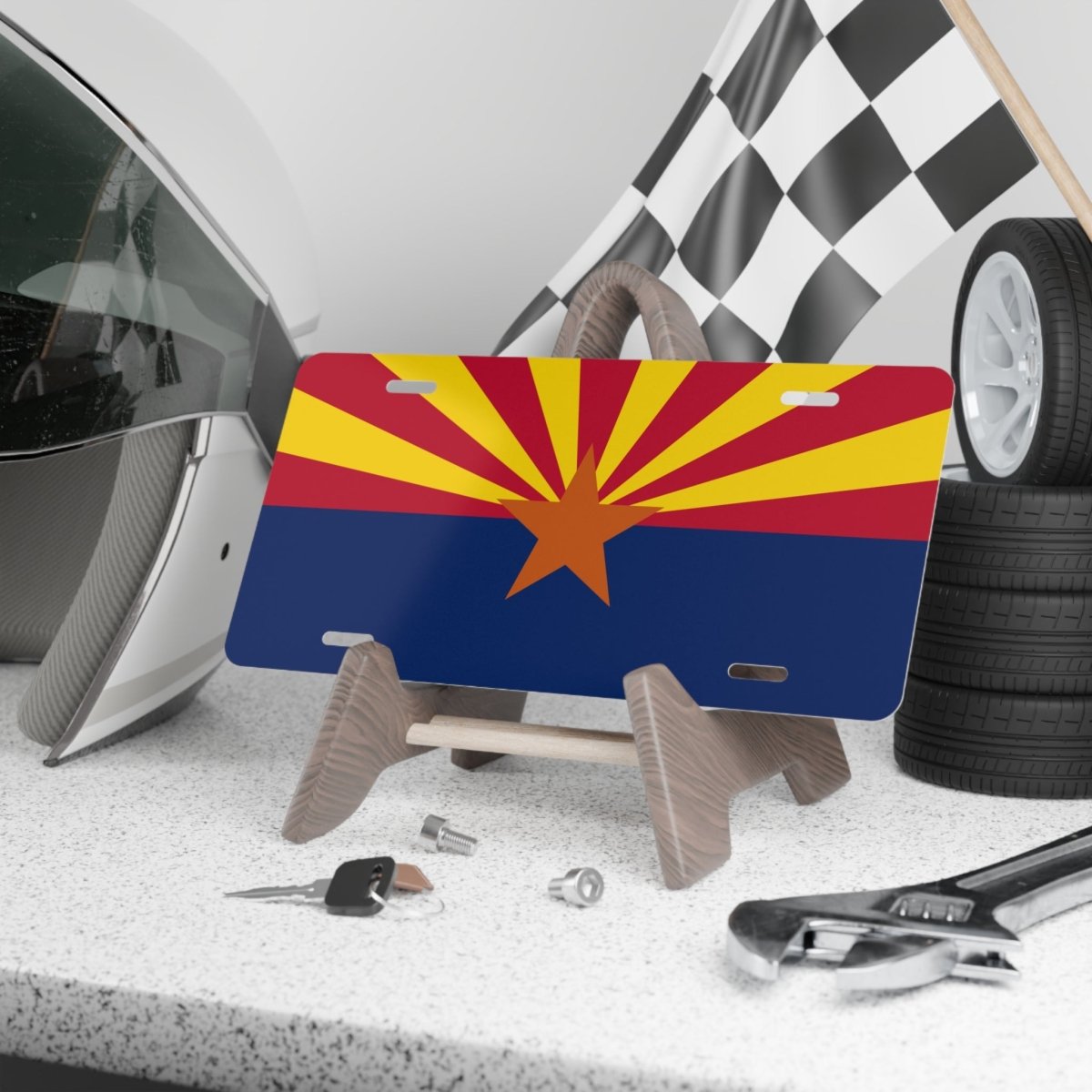 Arizona State Flag, USA Vanity Plate - Cultics