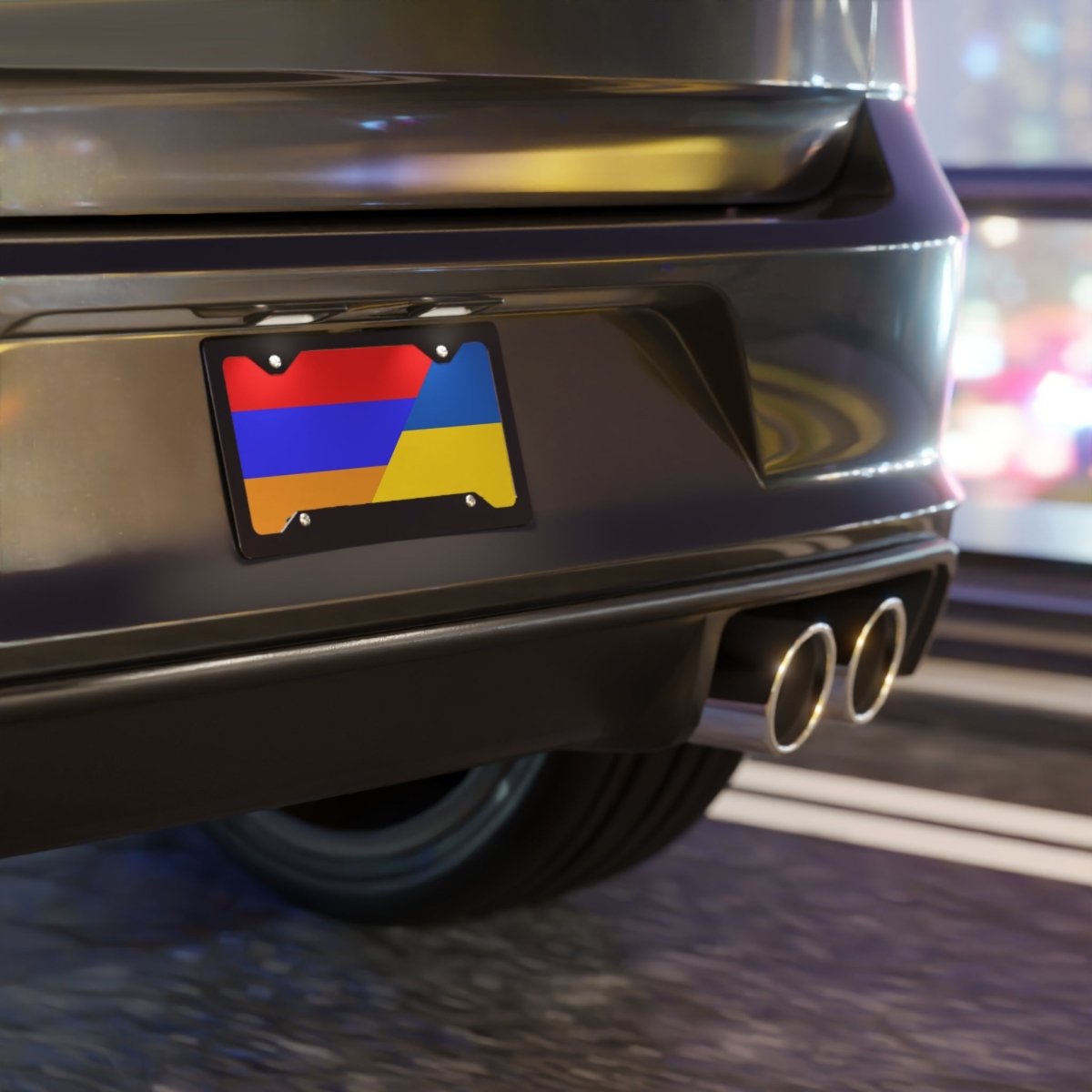 Armenian Ukrainian Flag Vanity Plate - Cultics