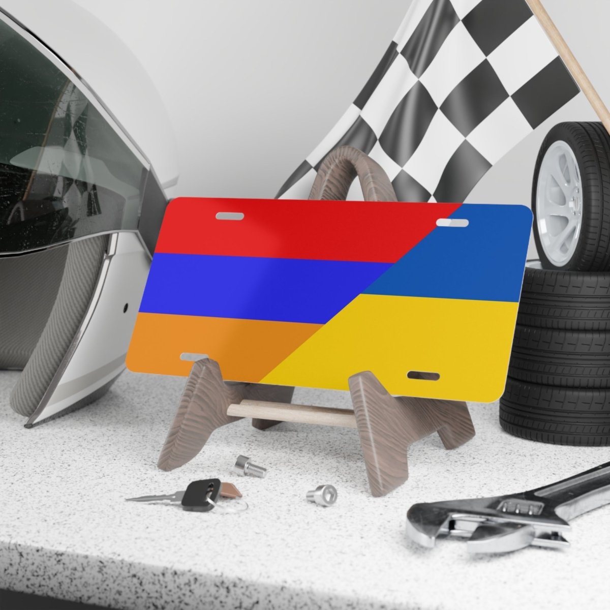 Armenian Ukrainian Flag Vanity Plate - Cultics