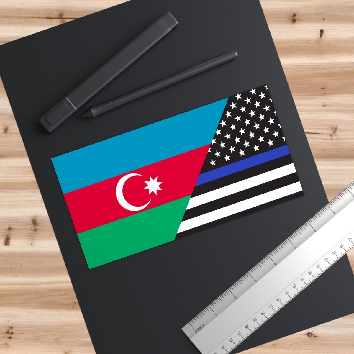 Azerbaijani Support US Police Flag Bumper Stickers - Cultics