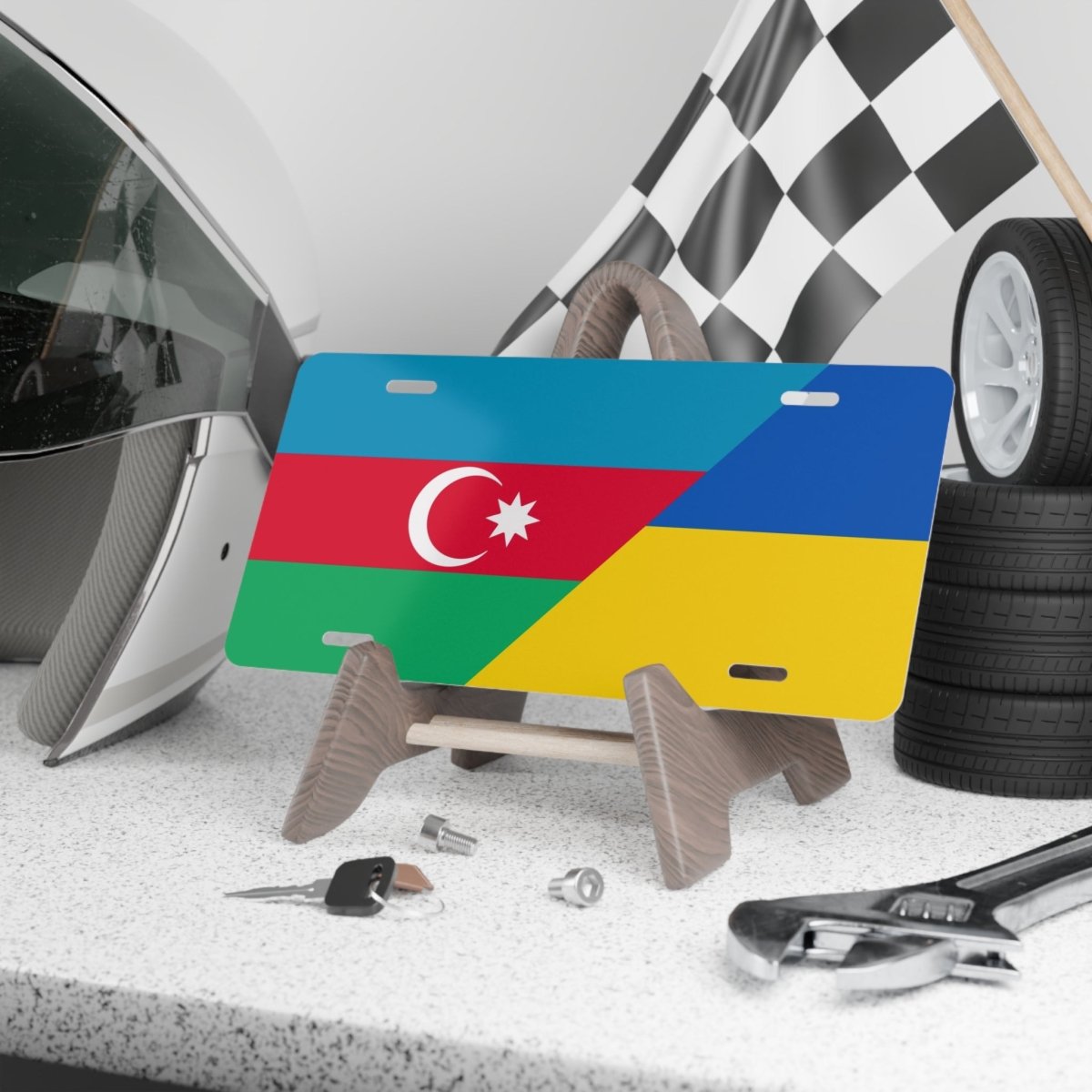 Azeri American Flag Vanity Plate - Cultics