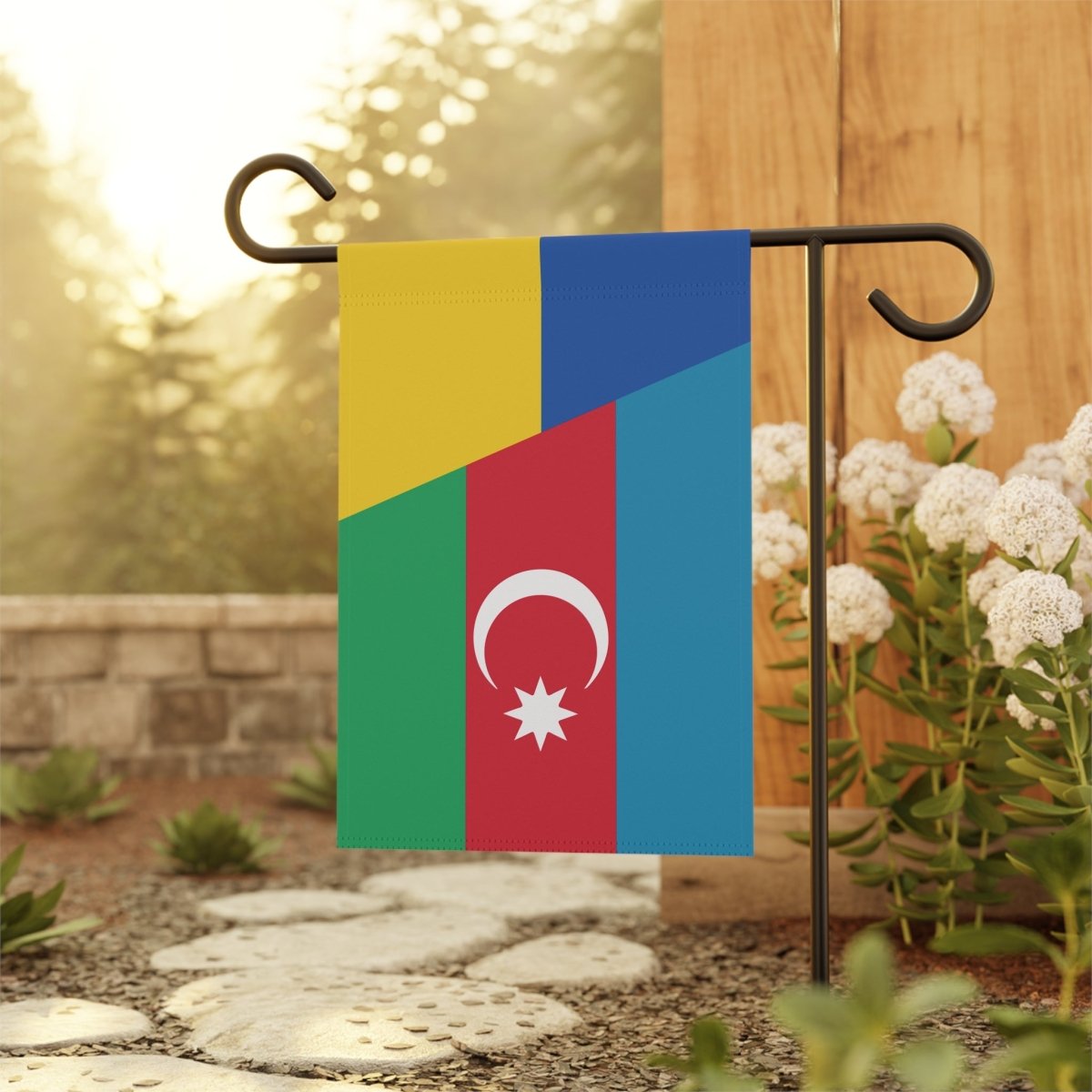 Azeri support Ukraine Flag Garden & House Banner - Cultics