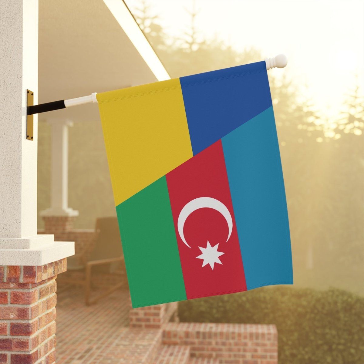 Azeri support Ukraine Flag Garden & House Banner - Cultics