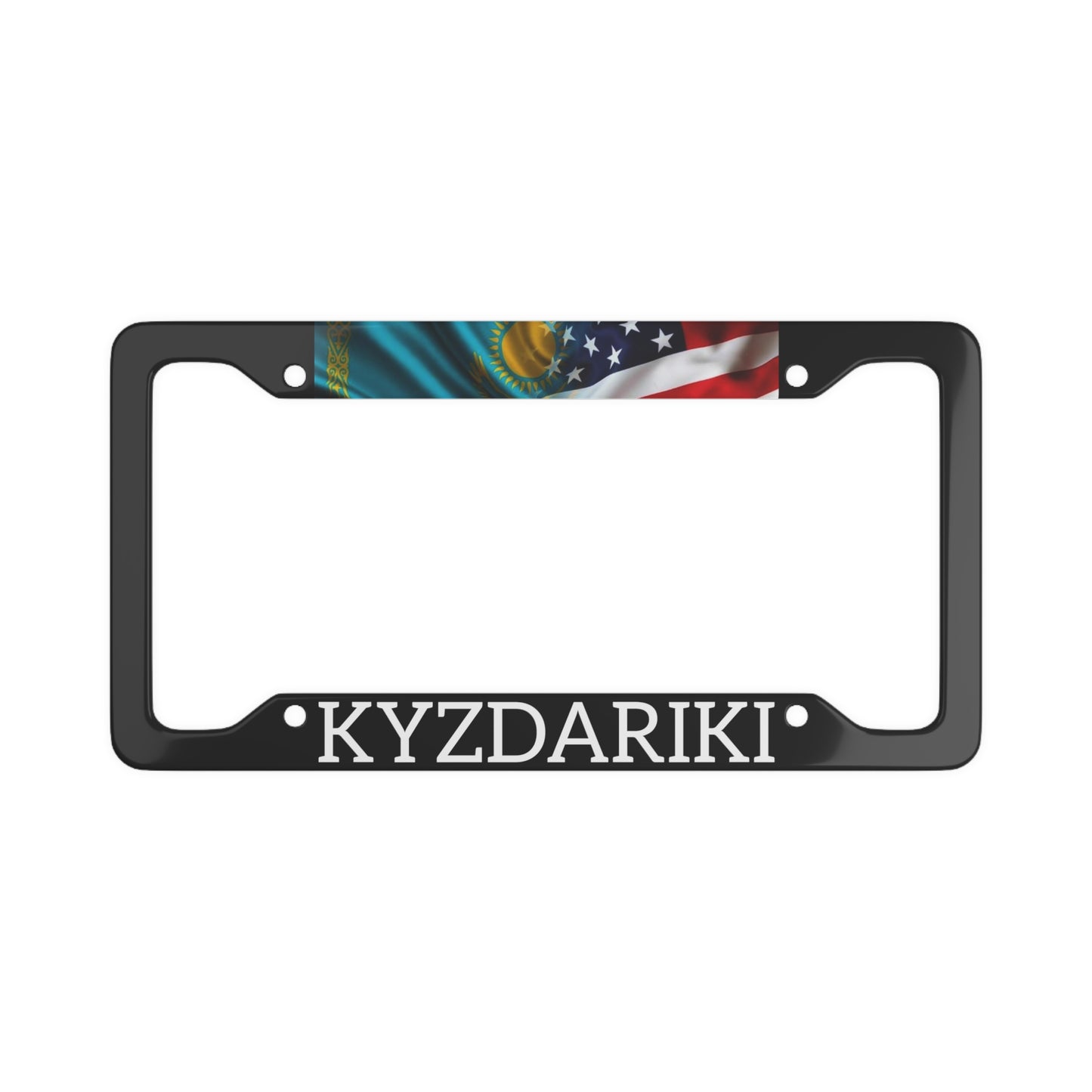 KYZDARIKI with flag License Plate Frame
